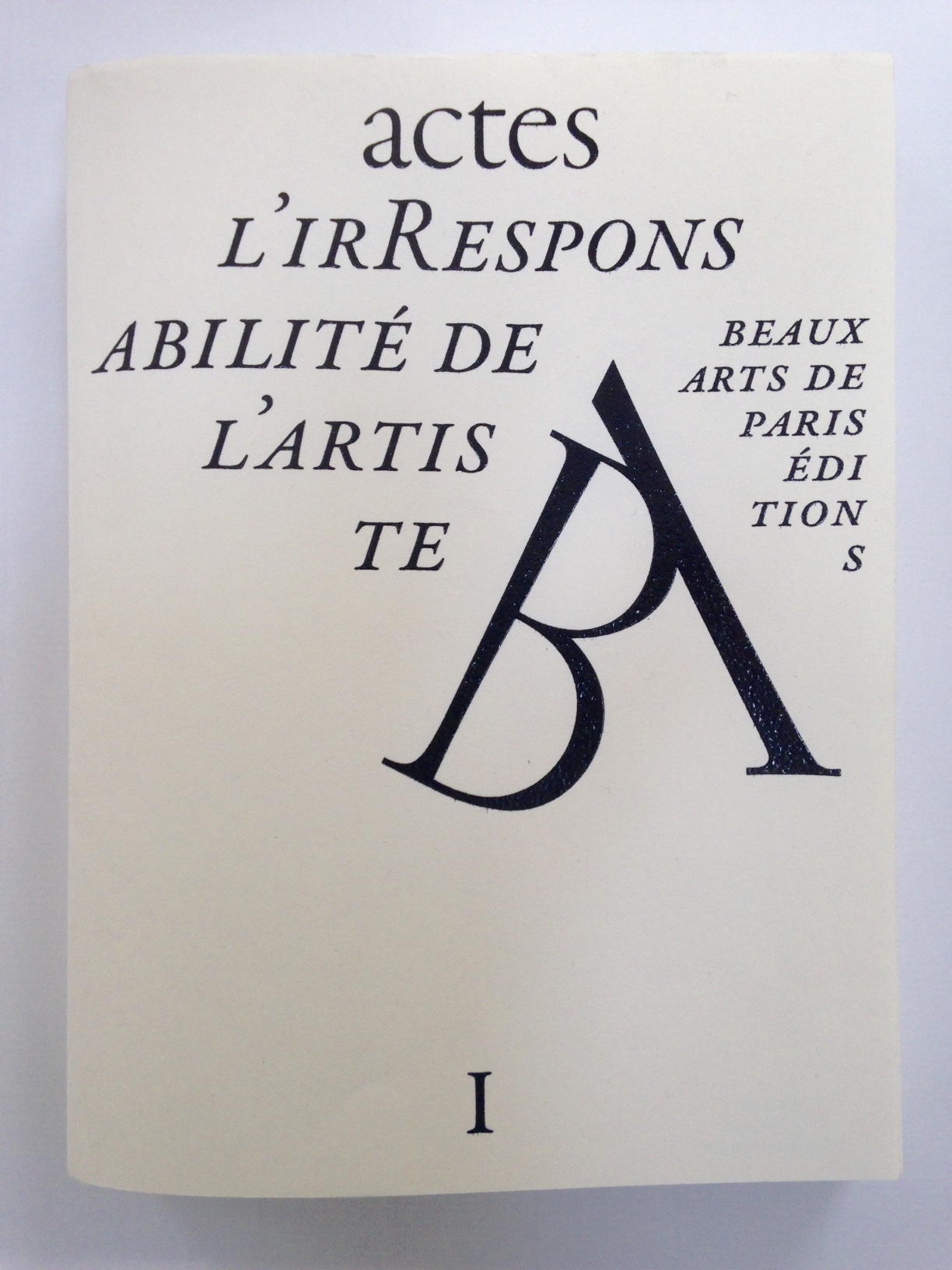 Representation of L'irResponsabilité de l'artiste- Actes du colloque